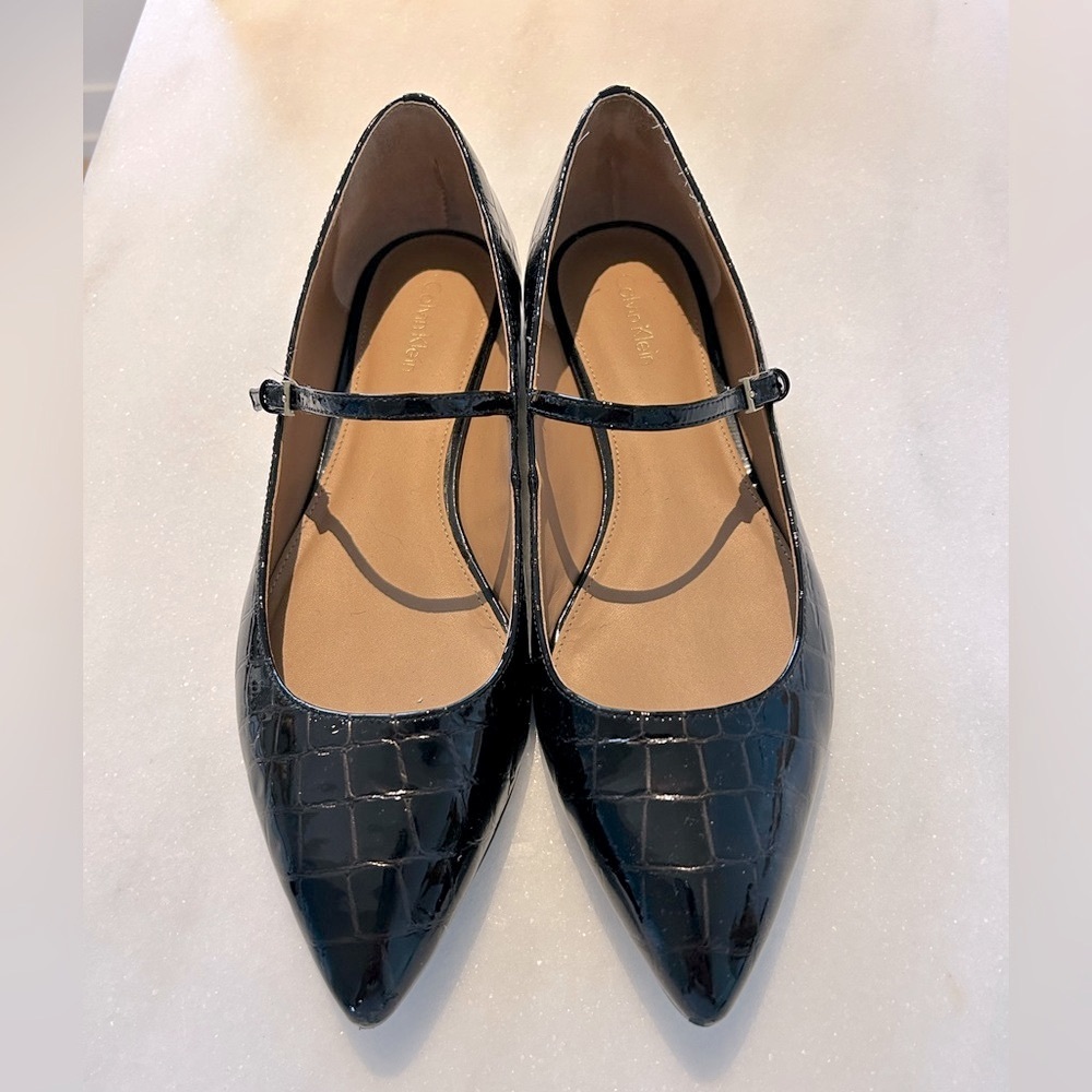 Calvin Klein Black Pointed Toe Flats